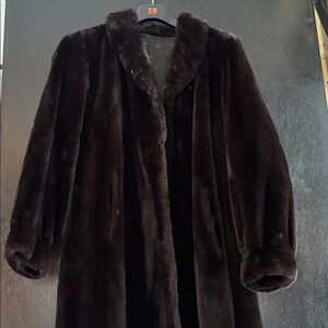 Chic Polka Dot Lined genuine fur coat